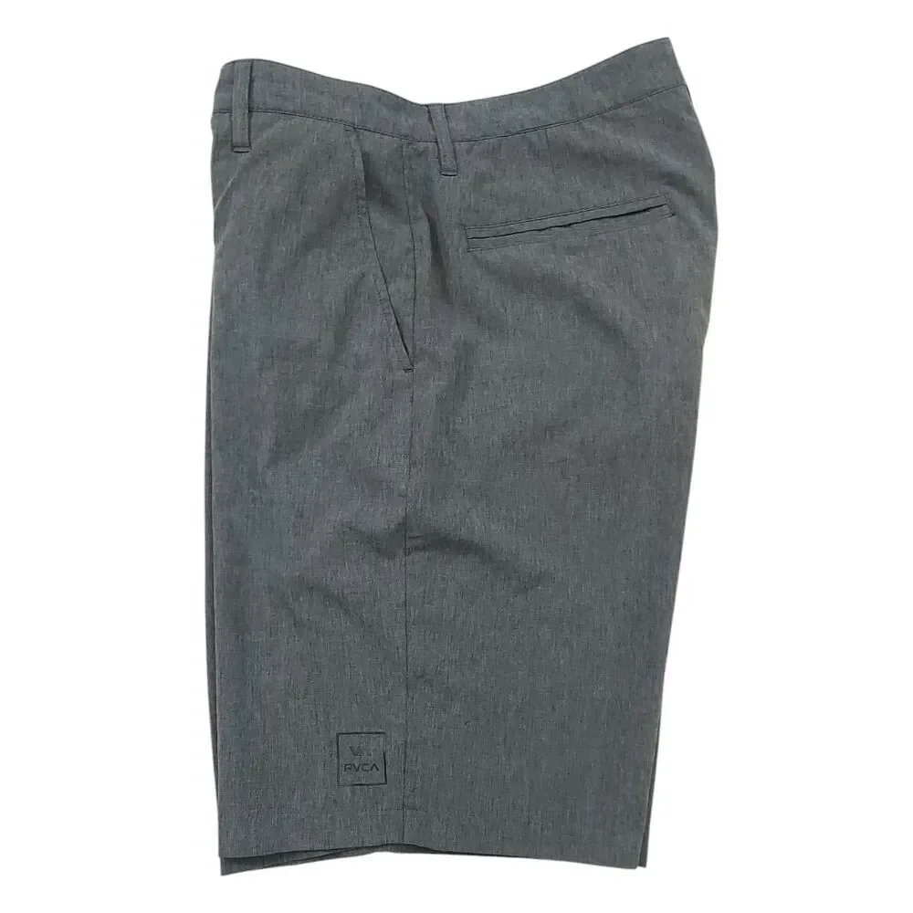 RVCA VA Shorts Mens 32 Gray Hybrid Flat Front Lightweight Stretch Surf Skate